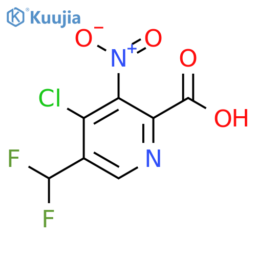 4-Chloro-5-(difluoromethyl)-3-nitropyridine-2-carboxylic acid structure