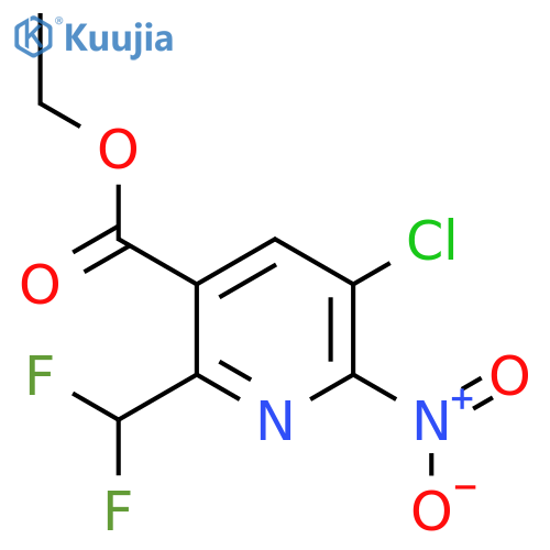Ethyl 3-chloro-6-(difluoromethyl)-2-nitropyridine-5-carboxylate structure