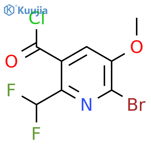 2-Bromo-6-(difluoromethyl)-3-methoxypyridine-5-carbonyl chloride structure