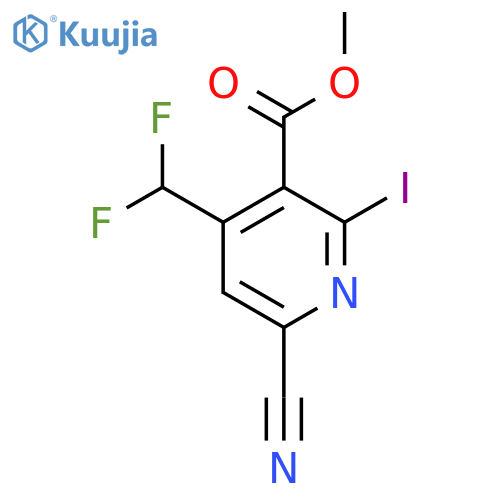 Methyl 6-cyano-4-(difluoromethyl)-2-iodopyridine-3-carboxylate structure
