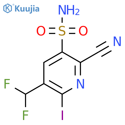 2-Cyano-5-(difluoromethyl)-6-iodopyridine-3-sulfonamide structure