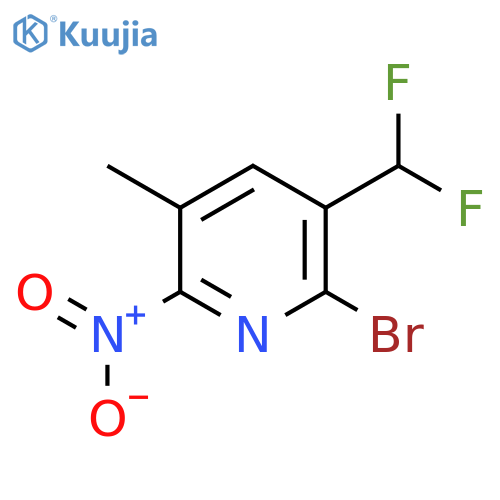 2-Bromo-3-(difluoromethyl)-5-methyl-6-nitropyridine structure