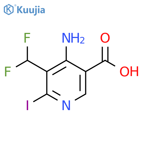 4-Amino-3-(difluoromethyl)-2-iodopyridine-5-carboxylic acid structure