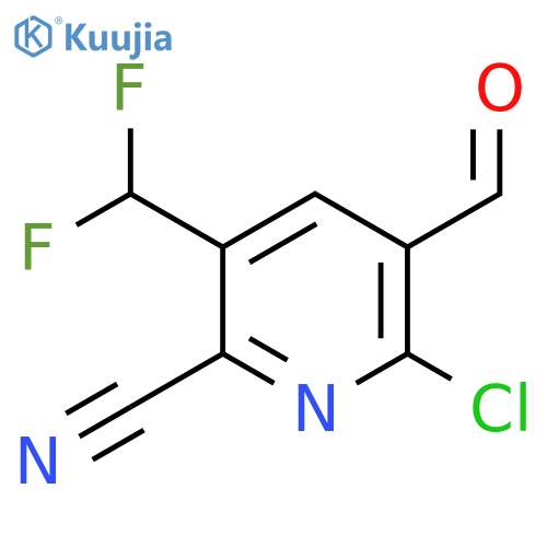 2-Chloro-6-cyano-5-(difluoromethyl)pyridine-3-carboxaldehyde structure