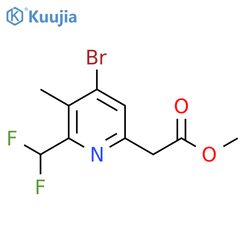 Methyl 4-bromo-2-(difluoromethyl)-3-methylpyridine-6-acetate structure