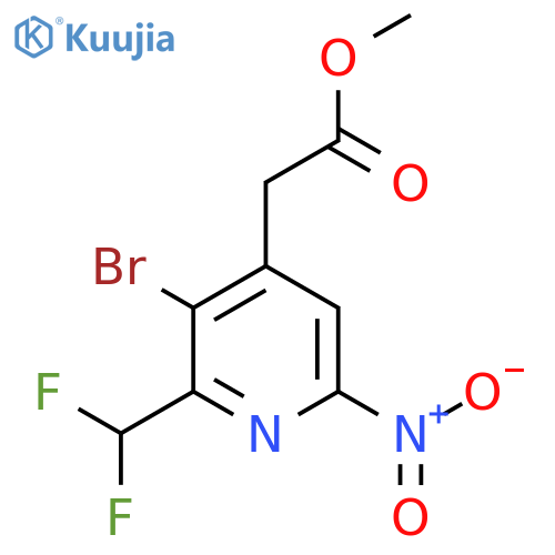 Methyl 3-bromo-2-(difluoromethyl)-6-nitropyridine-4-acetate structure