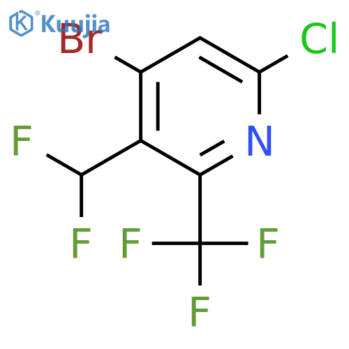 4-Bromo-6-chloro-3-(difluoromethyl)-2-(trifluoromethyl)pyridine structure