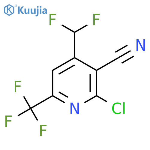 2-Chloro-3-cyano-4-(difluoromethyl)-6-(trifluoromethyl)pyridine structure