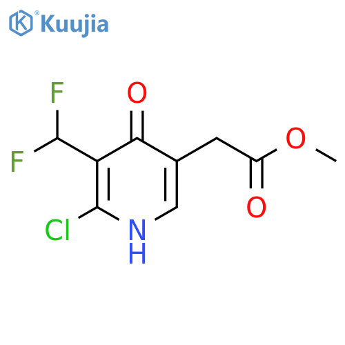 Methyl 2-chloro-3-(difluoromethyl)-4-hydroxypyridine-5-acetate structure
