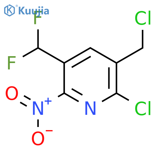 2-Chloro-3-(chloromethyl)-5-(difluoromethyl)-6-nitropyridine structure