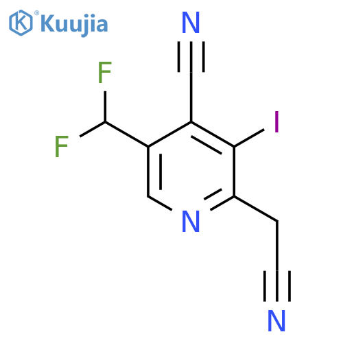 4-Cyano-5-(difluoromethyl)-3-iodopyridine-2-acetonitrile structure