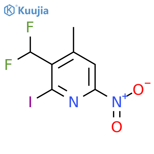 3-(Difluoromethyl)-2-iodo-4-methyl-6-nitropyridine structure