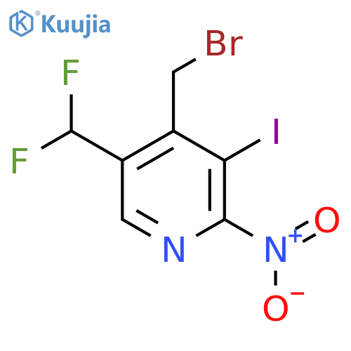 4-(Bromomethyl)-5-(difluoromethyl)-3-iodo-2-nitropyridine structure