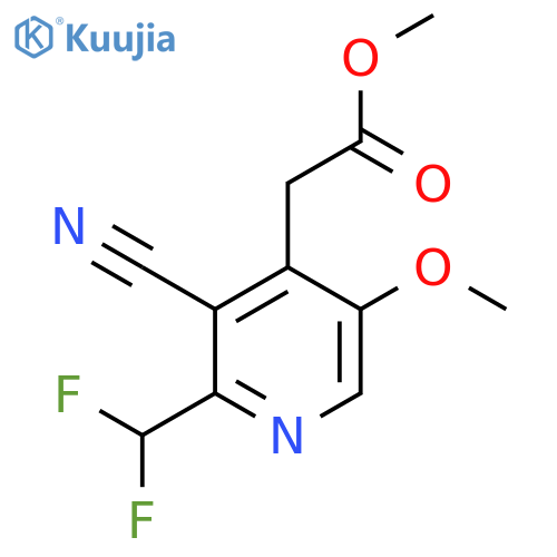 Methyl 3-cyano-2-(difluoromethyl)-5-methoxypyridine-4-acetate structure