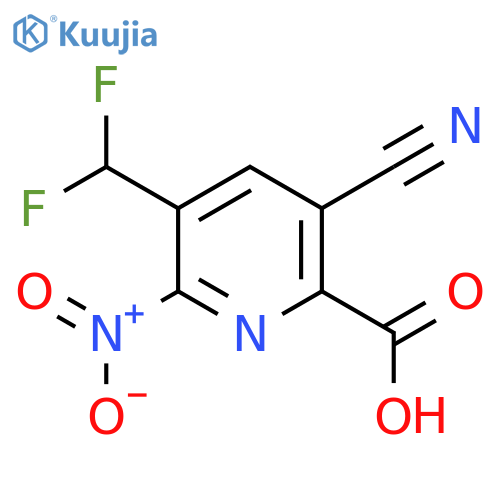 3-Cyano-5-(difluoromethyl)-6-nitropyridine-2-carboxylic acid structure
