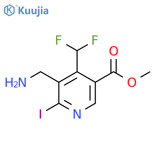 Methyl 3-(aminomethyl)-4-(difluoromethyl)-2-iodopyridine-5-carboxylate structure