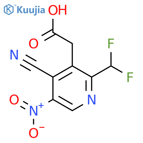 4-Cyano-2-(difluoromethyl)-5-nitropyridine-3-acetic acid structure