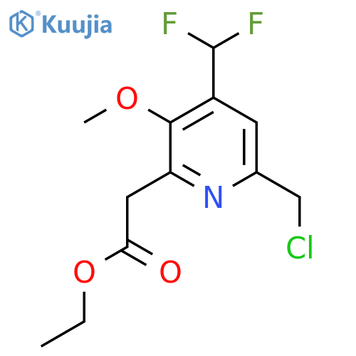 Ethyl 6-(chloromethyl)-4-(difluoromethyl)-3-methoxypyridine-2-acetate structure