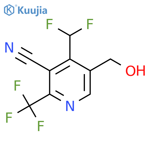 3-Cyano-4-(difluoromethyl)-2-(trifluoromethyl)pyridine-5-methanol structure