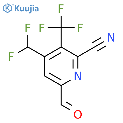 2-Cyano-4-(difluoromethyl)-3-(trifluoromethyl)pyridine-6-carboxaldehyde structure