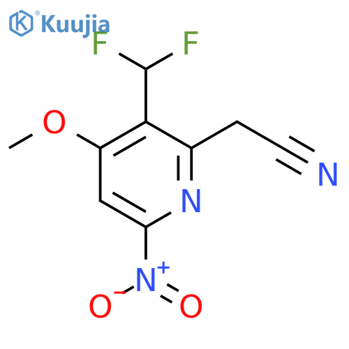 3-(Difluoromethyl)-4-methoxy-6-nitropyridine-2-acetonitrile structure