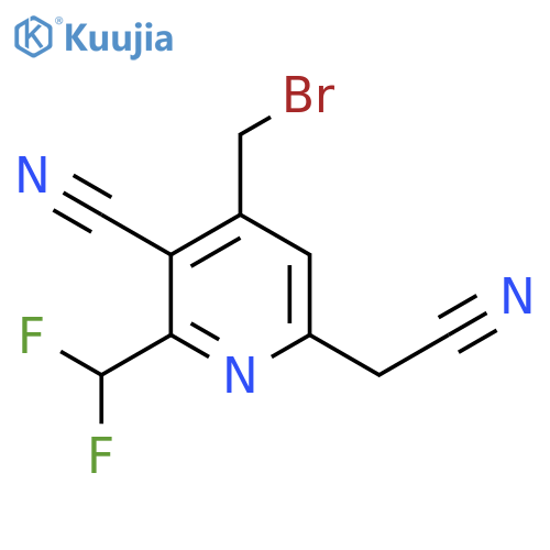 4-(Bromomethyl)-3-cyano-2-(difluoromethyl)pyridine-6-acetonitrile structure
