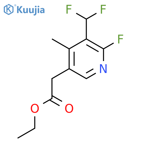 Ethyl 3-(difluoromethyl)-2-fluoro-4-methylpyridine-5-acetate structure