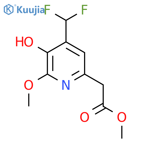 Methyl 4-(difluoromethyl)-3-hydroxy-2-methoxypyridine-6-acetate structure