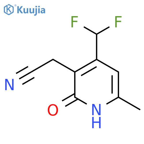 4-(Difluoromethyl)-2-hydroxy-6-methylpyridine-3-acetonitrile structure