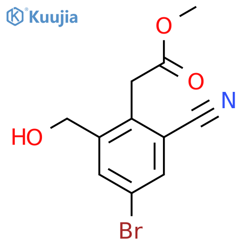 Methyl 4-bromo-6-cyano-2-(hydroxymethyl)phenylacetate structure