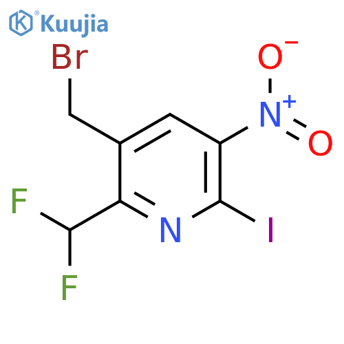 3-(Bromomethyl)-2-(difluoromethyl)-6-iodo-5-nitropyridine structure