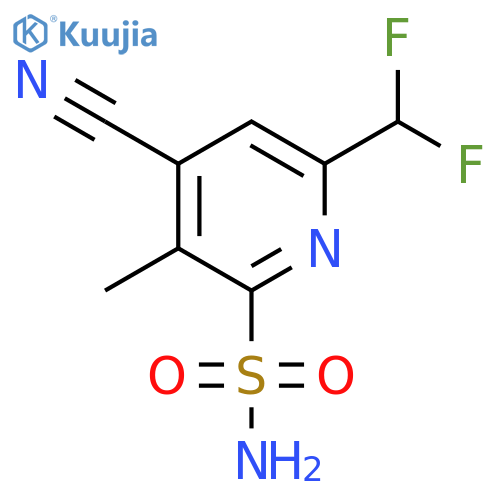 4-Cyano-6-(difluoromethyl)-3-methylpyridine-2-sulfonamide structure