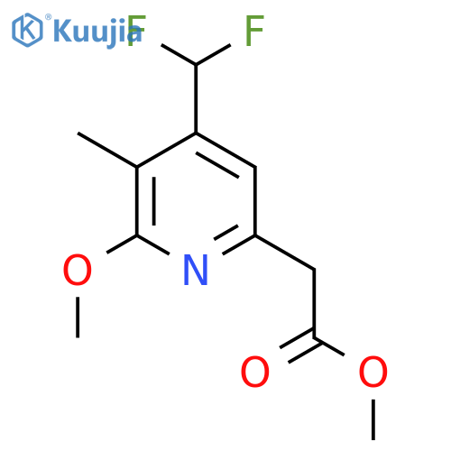 Methyl 4-(difluoromethyl)-2-methoxy-3-methylpyridine-6-acetate structure