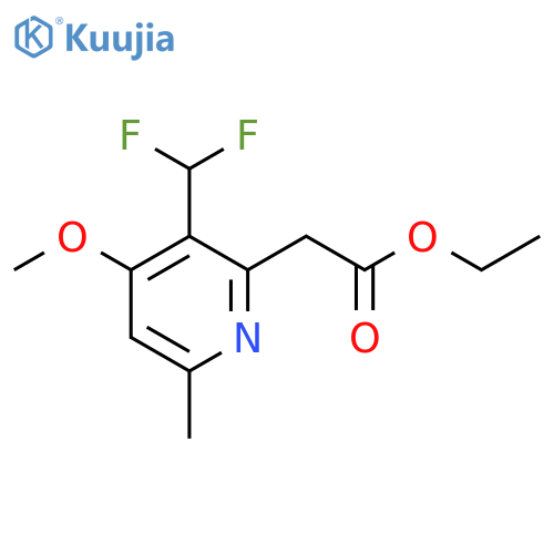 Ethyl 3-(difluoromethyl)-4-methoxy-6-methylpyridine-2-acetate structure