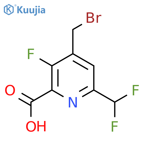 4-(Bromomethyl)-6-(difluoromethyl)-3-fluoropyridine-2-carboxylic acid structure