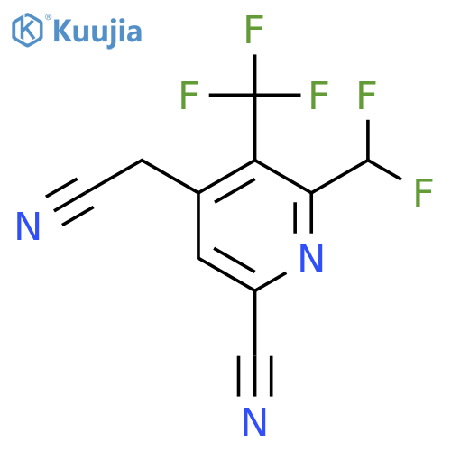 6-Cyano-2-(difluoromethyl)-3-(trifluoromethyl)pyridine-4-acetonitrile structure