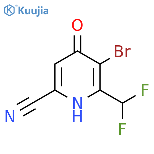 3-Bromo-6-cyano-2-(difluoromethyl)-4-hydroxypyridine structure
