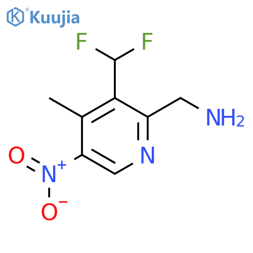 2-(Aminomethyl)-3-(difluoromethyl)-4-methyl-5-nitropyridine structure