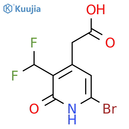 6-Bromo-3-(difluoromethyl)-2-hydroxypyridine-4-acetic acid structure