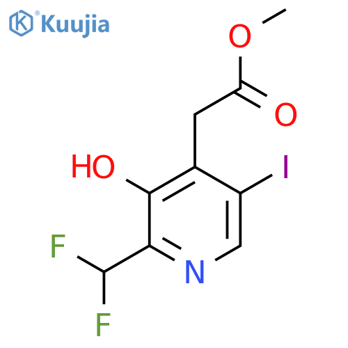 Methyl 2-(difluoromethyl)-3-hydroxy-5-iodopyridine-4-acetate structure