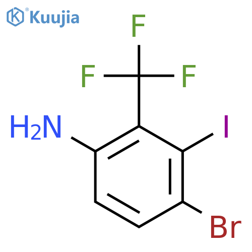 4-Bromo-3-iodo-2-(trifluoromethyl)aniline structure