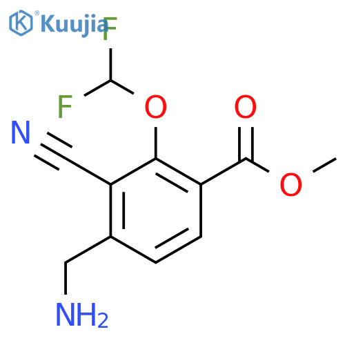 Methyl 4-aminomethyl-3-cyano-2-(difluoromethoxy)benzoate structure