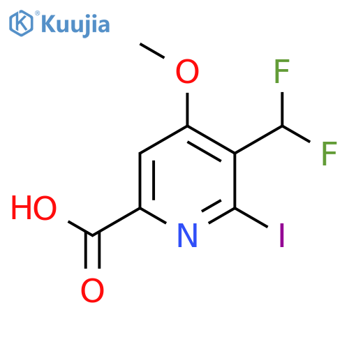 3-(Difluoromethyl)-2-iodo-4-methoxypyridine-6-carboxylic acid structure