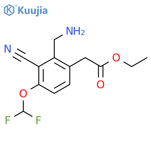 Ethyl 2-aminomethyl-3-cyano-4-(difluoromethoxy)phenylacetate structure