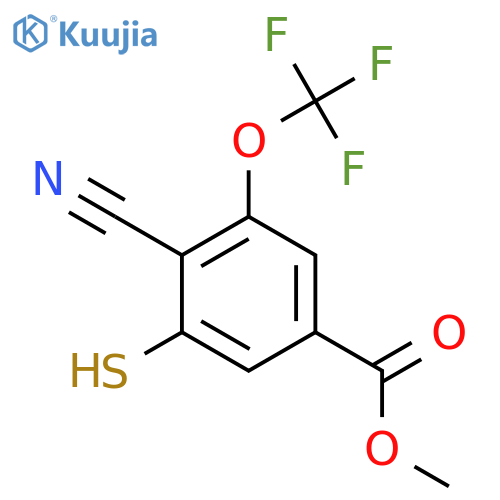 Methyl 4-cyano-3-mercapto-5-(trifluoromethoxy)benzoate structure