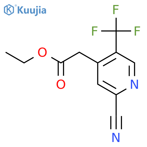 Ethyl 2-cyano-5-(trifluoromethyl)pyridine-4-acetate structure