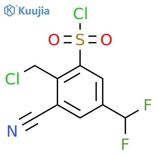 2-Chloromethyl-3-cyano-5-(difluoromethyl)benzenesulfonyl chloride structure