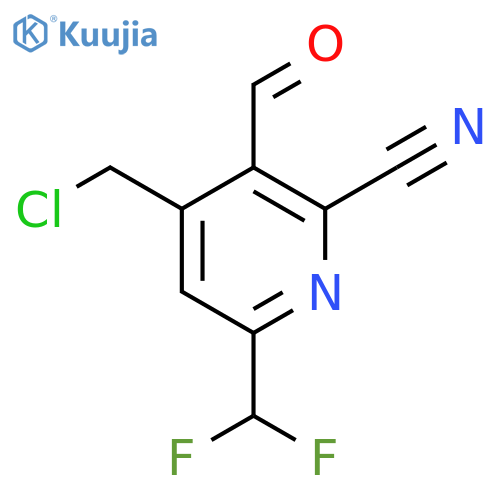 4-(Chloromethyl)-2-cyano-6-(difluoromethyl)pyridine-3-carboxaldehyde structure