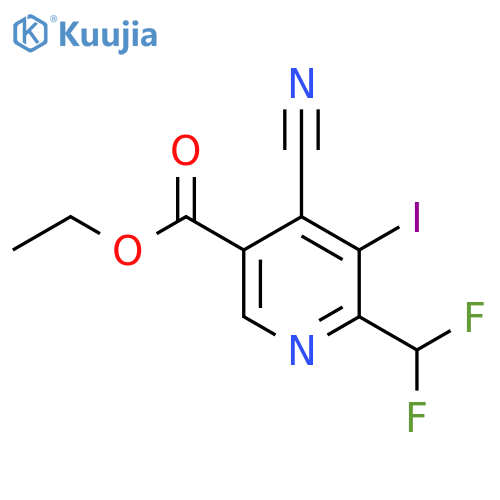 Ethyl 4-cyano-2-(difluoromethyl)-3-iodopyridine-5-carboxylate structure