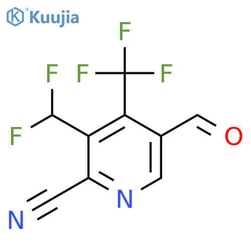 2-Cyano-3-(difluoromethyl)-4-(trifluoromethyl)pyridine-5-carboxaldehyde structure
